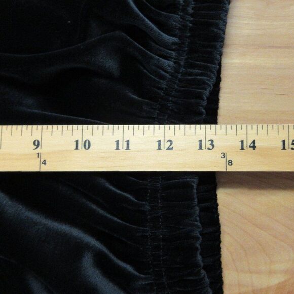 RUSS WOMAN Black Velour Pull On Pants Size 1X PETITE Elastic Waist Velvet Slacks - Picture 10 of 14